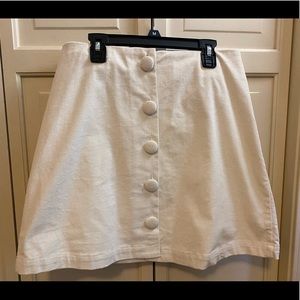 Adorable White Corduroy Skirt